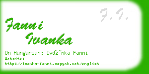 fanni ivanka business card